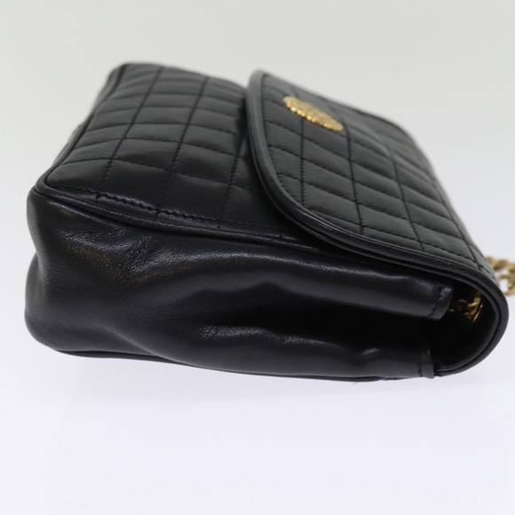 CELINE Chain Shoulder Bag Leather Black Auth 75054 - Picture 4 of 16